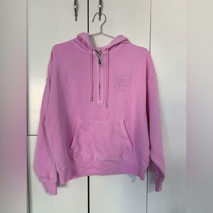 PINK Victoria's Secret Light Pink Half-Zip Hoodie Sweatshirt